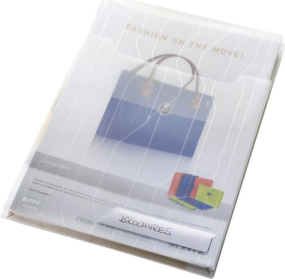 Mapa Leitz, CombiFile Jumbo, eticheta, PP, A4, 200 microni, transparent, 3 bucati/set
