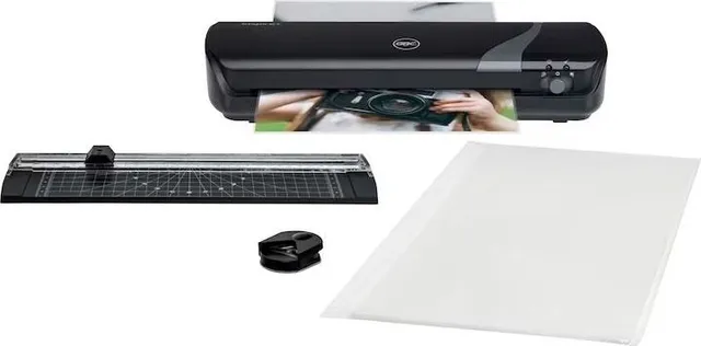 Set Craft GBC 4-in-1, laminator Inspire+ A4, trimmer, rotunjitor, 5 folii, negru