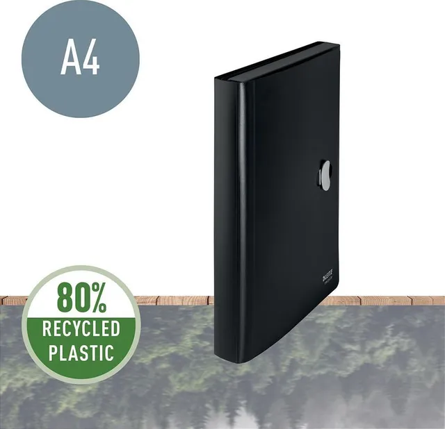 Mapa tip proiect Leitz Recycle, PP, partial reciclat, certificare Blue Angel, reciclabil, A4, 250 coli, negru