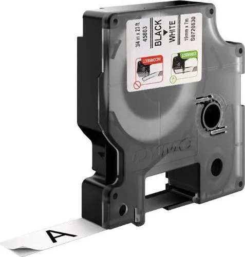 Banda DYMO D1, negru/alb, 19 mm x 7 m