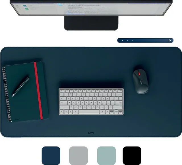 Mousepad Leitz, 80x40 cm material textil albastru-inchis