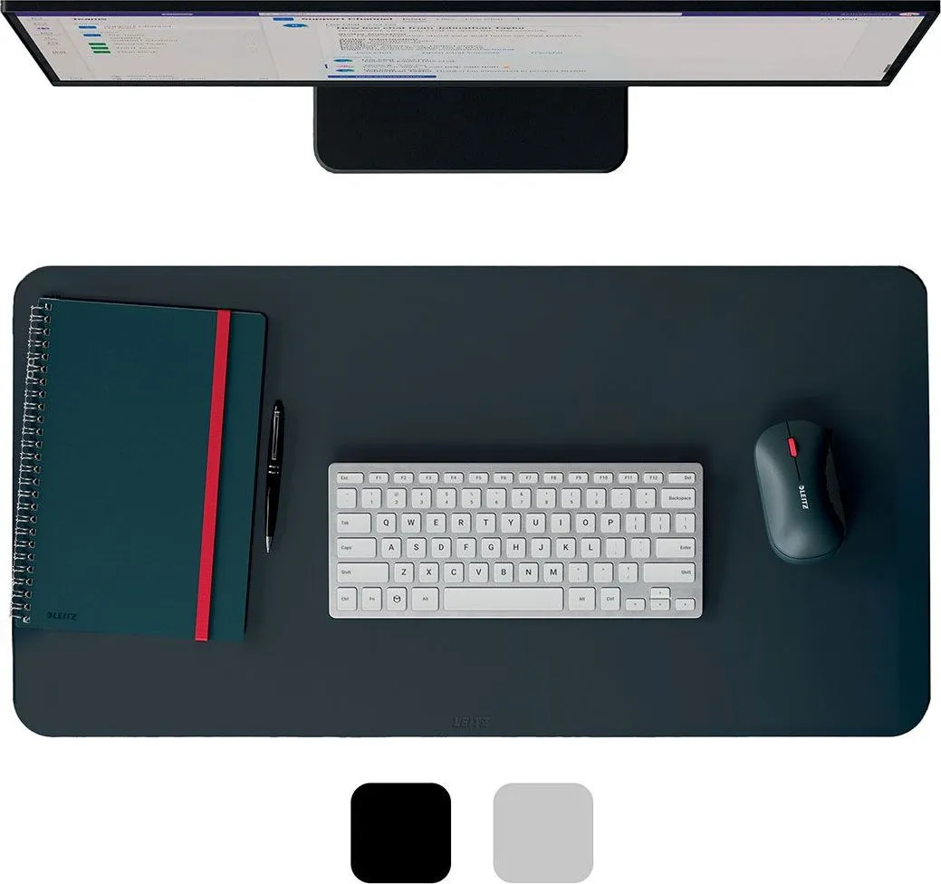 Mousepad Leitz, 70x36 cm piele ecologica material reciclat gri-garbune