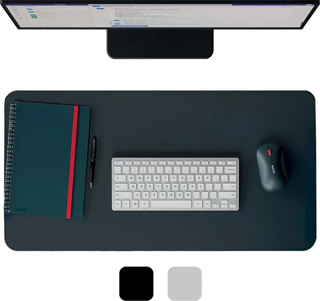 Mousepad Leitz, 70x36 cm piele ecologica material reciclat gri-garbune