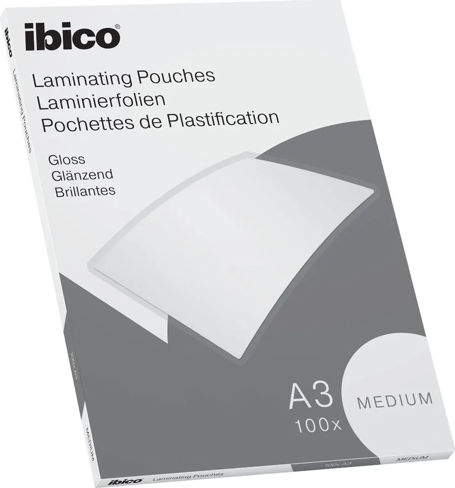 Folie de laminat, Ibico, A3, 100 microni, 100 bucati/set