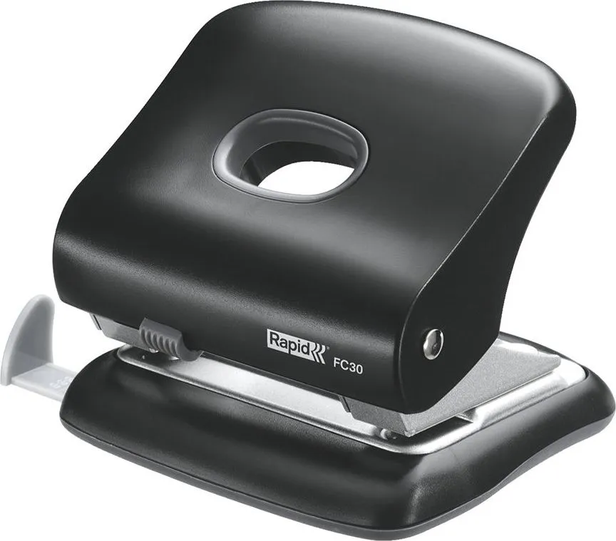 Perforator plastic Rapid Vivida FC30, 30 de coli, cutie, negru