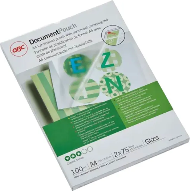 Folie laminare GBC, la cald, A4, 75 mic, 100 bucati/set