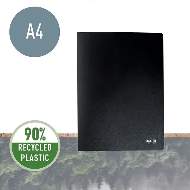 Mapa de prezentare Leitz Recycle, PP, partial reciclat, certificare Blue Angel, reciclabil, A4, 20 de folii