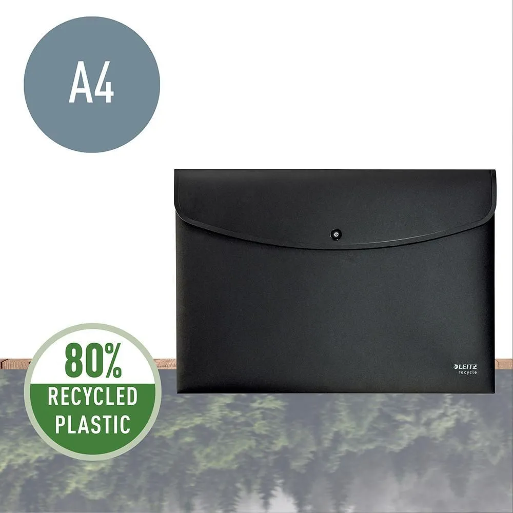 Mapa de protectie Leitz Recycle, cu capse, PP, partial reciclat, certificare Blue Angel, reciclabil, A4