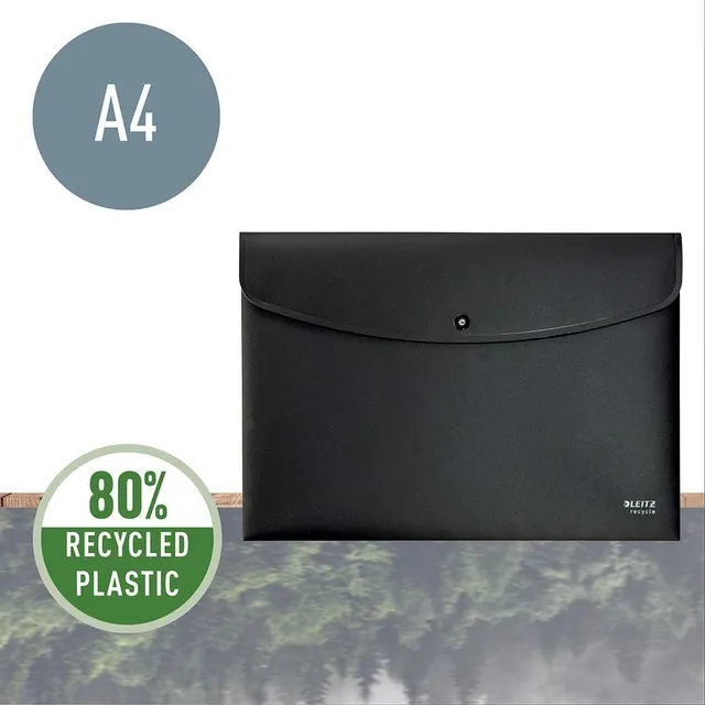 Mapa de protectie Leitz Recycle, cu capse, PP, partial reciclat, certificare Blue Angel, reciclabil, A4