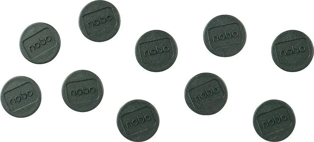 Magneti pentru table NOBO, diametru 24 mm, sustin 4 coli, 10 bucati/set, negru