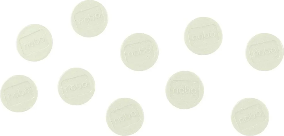 Magneti pentru table NOBO, diametru 24 mm, sustin 4 coli, 10 bucati/set, alb