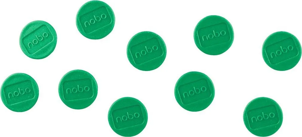 Magneti pentru table NOBO, diametru 24 mm, sustin 4 coli, 10 bucati/set, verde