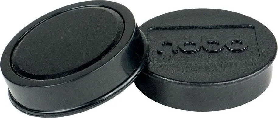 Magneti pentru table NOBO, diametru 38 mm, sustin 20 coli, 10 bucati/set, negru