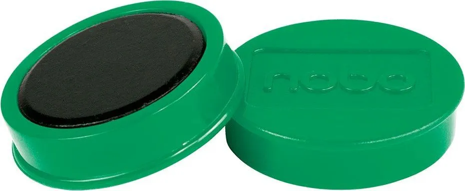 Magneti pentru table NOBO, diametru 38 mm, sustin 20 coli, 10 bucati/set, verde