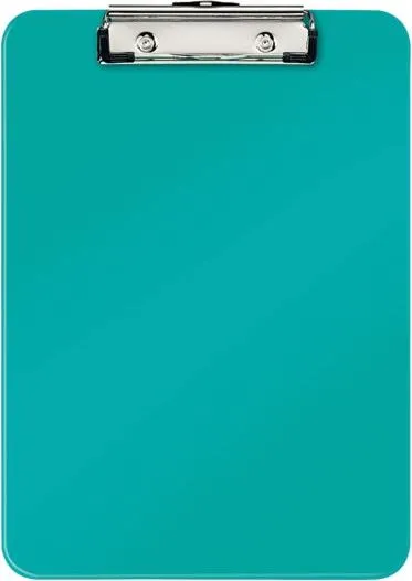 Clipboard Leitz WOW, simplu, PS, A4, 100 coli, turcoaz