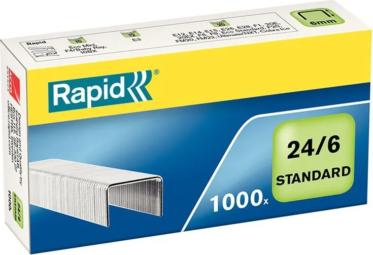 Capse Rapid Standard, 24/6, 30 coli, 1000 buc/cutie