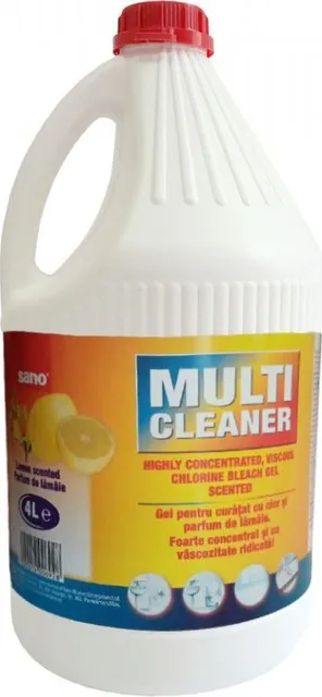 Detergent Sano Multi Cleaner, cu clor si parfum lamaie, 4 litri