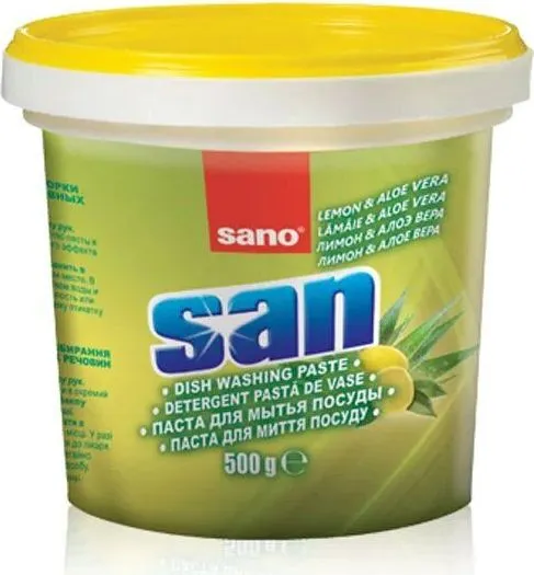 Detergent pasta curatare vase SANO SAN Lemon ALOE VERA, 500 g