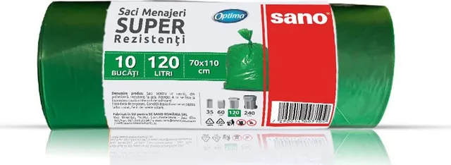 Saci menajeri LDPE, 120L, 70x110 cm, 31 microni
