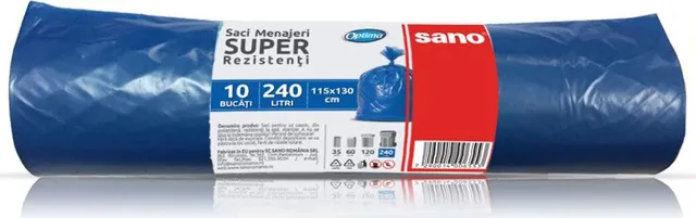 Saci menajeri LDPE, 240L, 115x130 cm, 25 microni