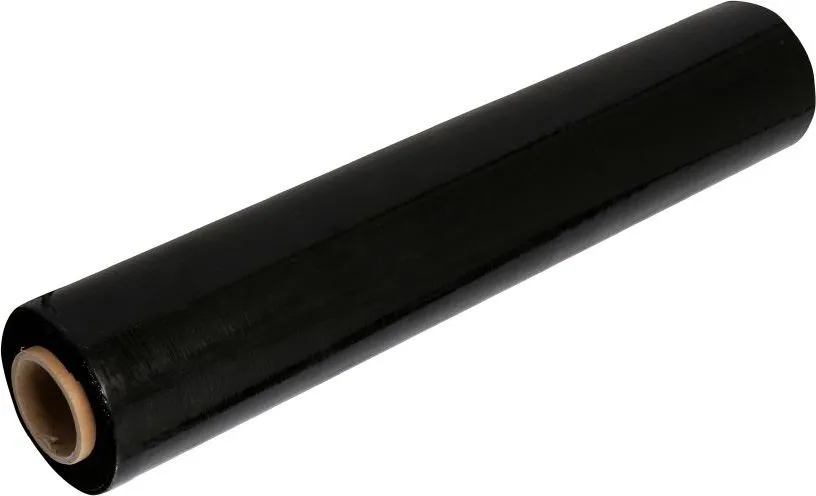 Folie stretch manuala neagra, 1.8 kg brut, 500 mm, tub 0.1 kg, 17 microni