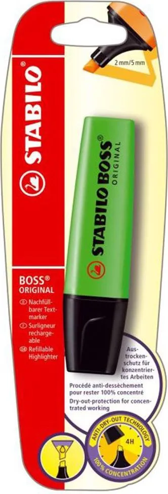 Textmarker Stabilo Boss Original, verde, blister
