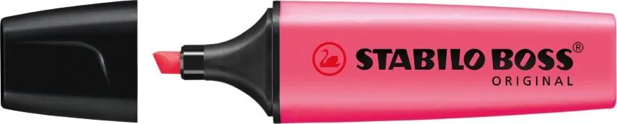 Textmarker Stabilo Boss, varf 2-5 mm, rosu