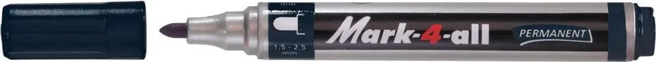 Marker permanent Stabilo Mark-4-All, corp plastic, varf rotund, 1.5-2.5 mm, negru