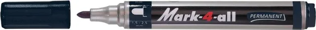 Marker permanent Stabilo Mark-4-All, corp plastic, varf rotund, 1.5-2.5 mm, negru