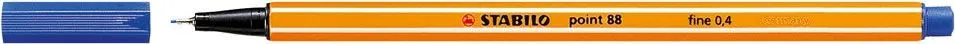 Liner Stabilo Point 88, varf fetru, 0.4 mm, albastru