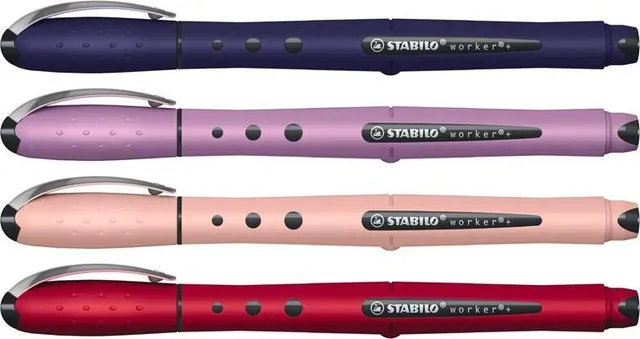 Pix cu role Stabilo worker+ NatureCOLORS Wildflower, 0.5 mm, blush, albastru