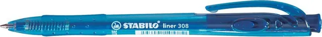 Pix cu mecanism, Stabilo, Liner 308, 0.38 mm, albastru, 10 bucati/cutie