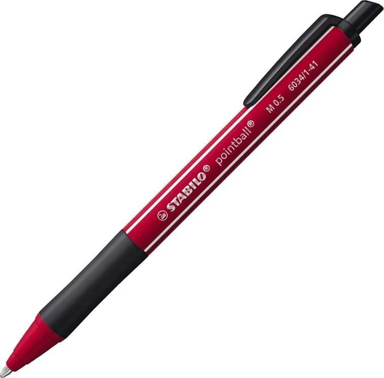 Pix cu mecanism Stabilo pointball NatureCOLORS Wildflower, 0.5 mm, burgundy, mina albastra