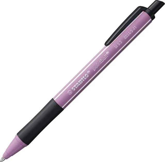 Pix cu mecanism Stabilo Pointball NatureCOLORS Wildflower, 0.5 mm, gri-violet, cerneala albastra