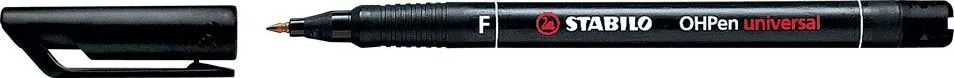 Marker permanent Stabilo Universal OHP 842, corp plastic, varf rotund, 0.7 mm, negru