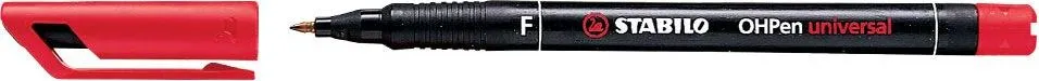 Marker permanent, Stabilo Universal OHP 842, corp plastic, varf rotund, 0.7 mm, rosu