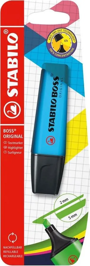 Textmarker Stabilo Boss Original, albastru, blister