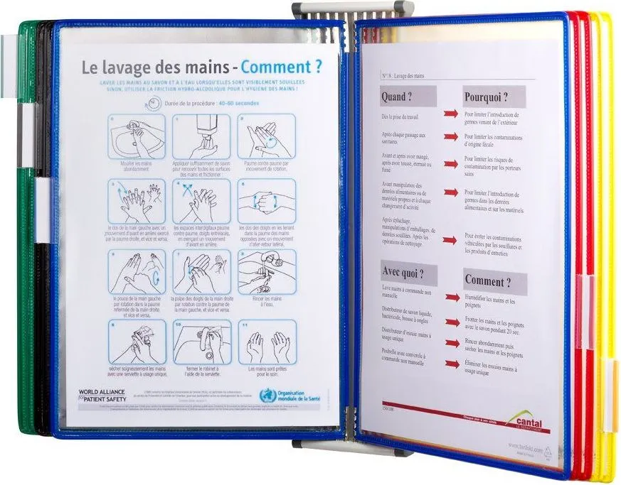 Kit complet Tarifold, din otel, pentru perete, A4, 10 display-uri, multicolor