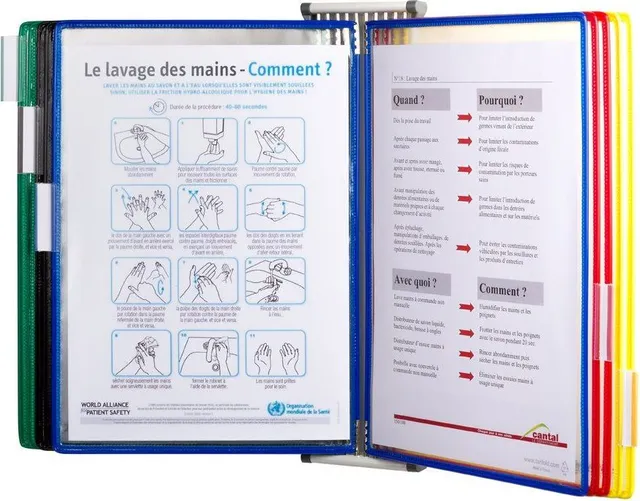 Kit complet Tarifold, din otel, pentru perete, A4, 10 display-uri, multicolor