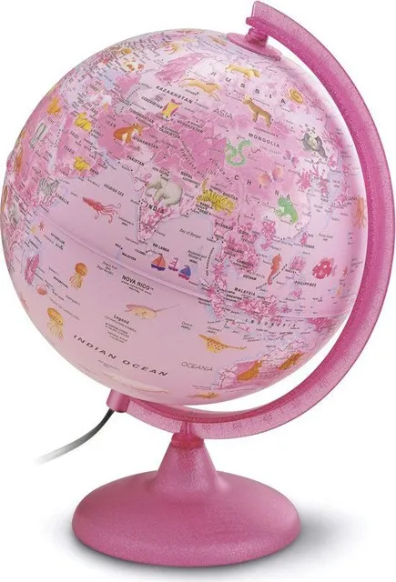 Glob PinkZoo, diametru 25 cm, iluminat