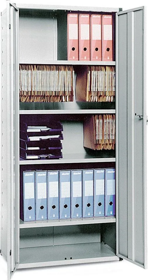 Dulap metalic Ingeco, gri, 80x44x183 cm, 2 usi batante, 4 polite