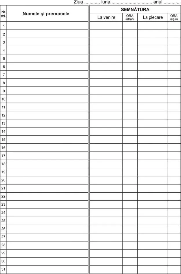 Condica de prezenta, A4, 50 file, fata-verso, 3 bucati/set