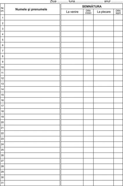 Condica de prezenta, A4, 50 file, fata-verso, 3 bucati/set