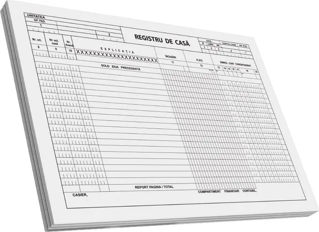 Registru de casa, A4, 100 file, tipat fata, 3 bucati/set