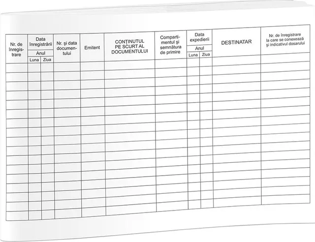 Registru intrare-iesire, A4, 100 file, tipar fata-verso, 3 bucati/set