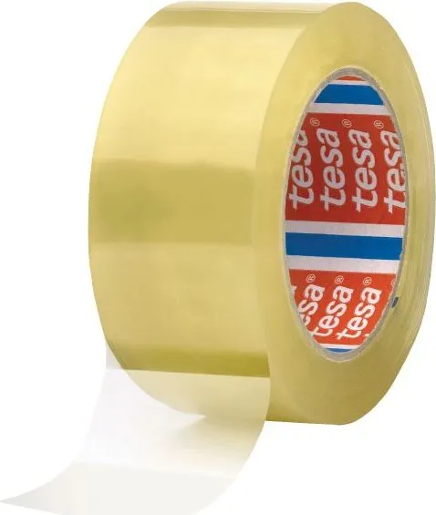 Banda adeziva Tesa, 48 mm x 66 m, transparenta, adeziv din cauciuc sintetic
