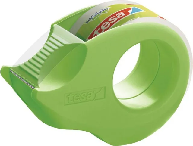 Banda adeziva Tesa Ecologo transparenta, 19 mm x 10 m, cu Mini dispenser
