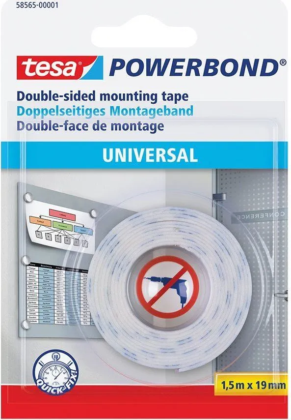 Banda dublu adeziva de montaj Tesa, 19 mm x 1.5 m