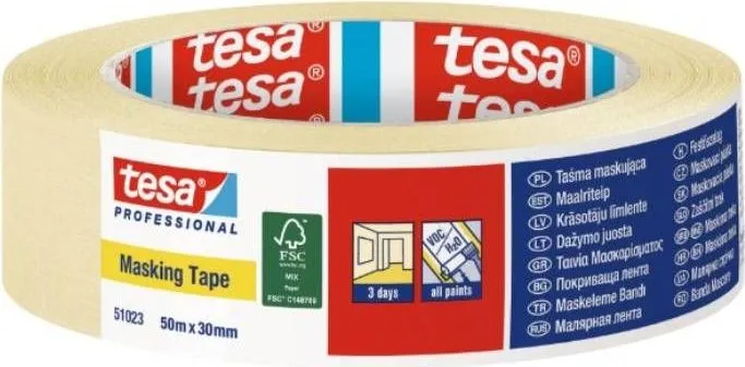 Banda adeziva pentru mascare Tesa, 19 mm x 50 m