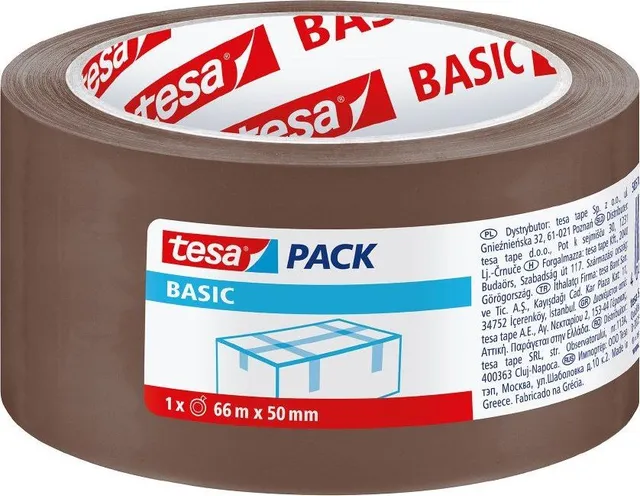 Banda ambalare Tesa Basic, maro 50 mm x 66 m